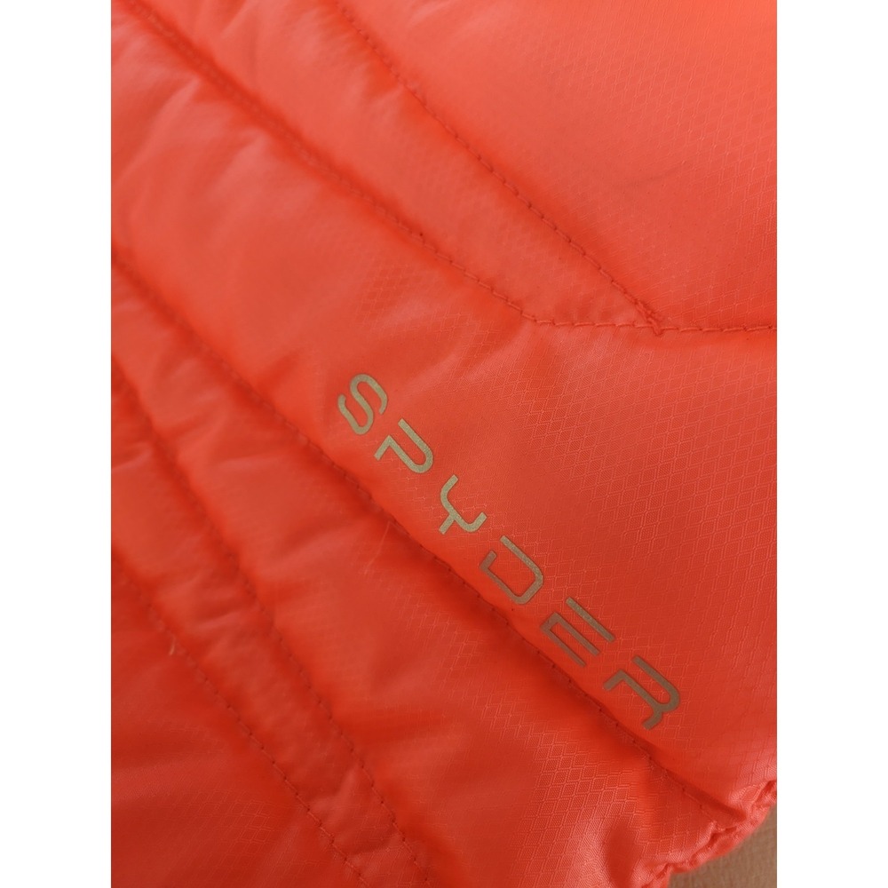 Spyder Womens Neon Highlighter Pink Hooded Down Puffer Vest Small - Picture 6 of 8